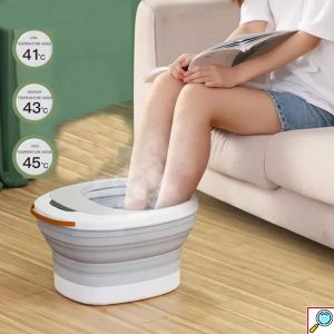 Αναδιπλούμενο Θερμαινόμενο Ποδόλουτρο - Μασάζ Ποδιών 500W 6L με Λαβή Μεταφοράς & Συσκευή Καθαρισμού