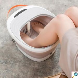 Αναδιπλούμενο Θερμαινόμενο Ποδόλουτρο - Μασάζ Ποδιών 500W 6L με Λαβή Μεταφοράς & Συσκευή Καθαρισμού