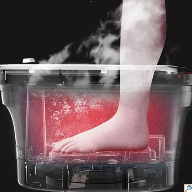 Αναδιπλούμενο Θερμαινόμενο Ποδόλουτρο - Μασάζ Ποδιών 500W 6L με Λαβή Μεταφοράς & Συσκευή Καθαρισμού