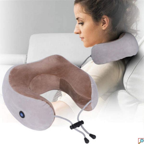 Ηλεκτρικό Μαξιλάρι - Συσκευή Μασάζ Αυχένα Λαιμού Ασύρματο Επαναφορτιζόμενο - U Shaped Massage Pillow