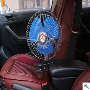 Ισχυρός Περιστρεφόμενος Ανεμιστήρας Αυτοκινήτου 22εκ 20W με Κλιπ/Μανταλάκι Στήριξης