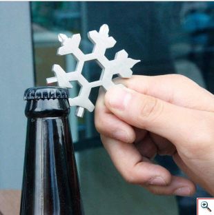 Πολυλειτουργικό 18 σε 1 Φορητό Εργαλείο - Ανοιχτήρι σε Σχήμα Νιφάδας Χιονιού με Μπρελόκ