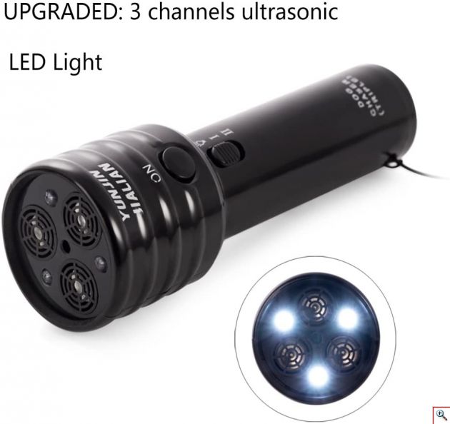 Ηλεκτρονικός Απωθητής - Εκπαιδευτής Σκύλων με Υπερήχους και Τριπλό Φακό 