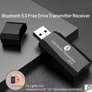 USB Bluetooth 5.0 AUX 3.5mm Receiver & Adapter 2 σε 1 Ασύρματο Dongle Αντάπτορας Bluetooth με Εμβέλεια 10m