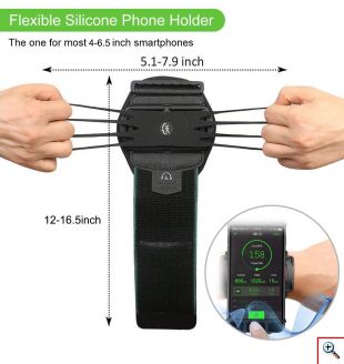 Universal Θήκη Κινητού για Περικάρπιο - Wristband Sport Support For Mobile Phones Μαύρο