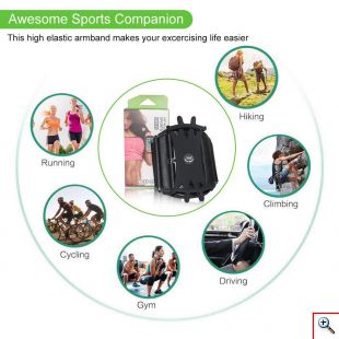 Universal Θήκη Κινητού για Περικάρπιο - Wristband Sport Support For Mobile Phones Μαύρο