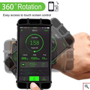 Universal Θήκη Κινητού για Περικάρπιο - Wristband Sport Support For Mobile Phones Μαύρο