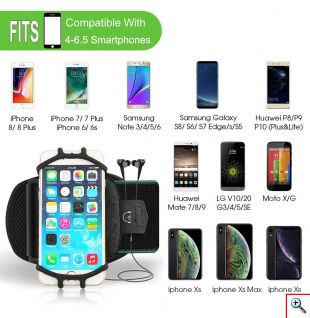 Universal Θήκη Κινητού για Περικάρπιο - Wristband Sport Support For Mobile Phones Μαύρο