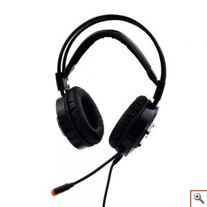 Gaming Ακουστικά Headset Φ50mm, Οver Ear, με Πορτοκαλί Φωτισμό LED & Μικρόφωνο για PS4, PC, Laptop, Smartphone & Tablet Moxom MX-EP23 GM USB – Μαύρο