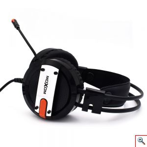 Gaming Ακουστικά Headset Φ50mm, Οver Ear, με Πορτοκαλί Φωτισμό LED & Μικρόφωνο για PS4, PC, Laptop, Smartphone & Tablet Moxom MX-EP23 GM USB – Μαύρο