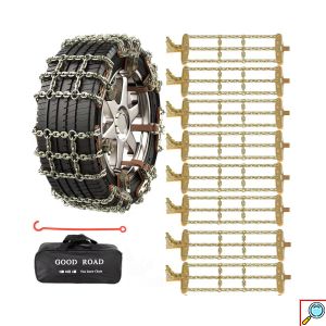 8 Heavy Duty Αντιολισθητικές Αλυσίδες Χιονιού Σκάλα - που Μπαίνουν Εύκολα - Αυτοκινήτου / Φορτηγού / Van / SUV / Jeep με Ρυθμιζόμενους Ιμάντες 225-285mm Μεταλλικές