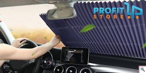 Universal Συρόμενο Σκίαστρο - Ηλιακή Προστασία Αυτοκινήτου (Κουρτίνα) που Κόβεται 145cm Windshield