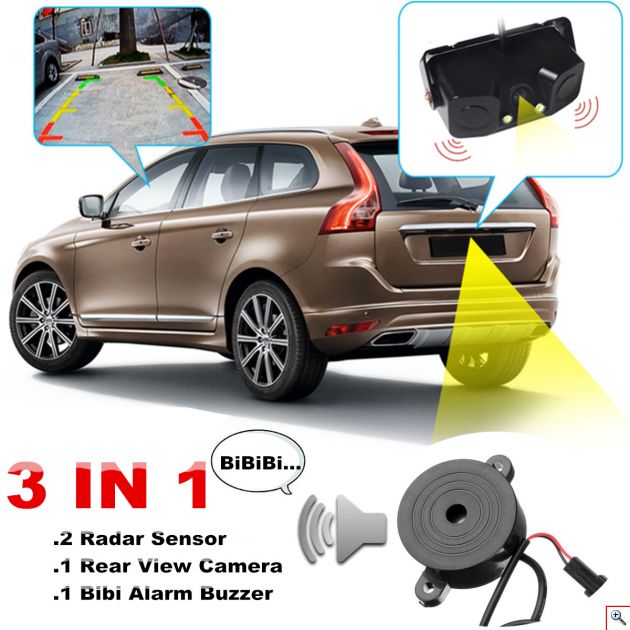 Κάμερα Οπισθοπορείας με 2 Αισθητήρες Παρκαρίσματος Υψηλής Ευαισθησίας, Ηχητική Ειδοποίηση & Νυχτερινή Λήψη - Backview Camera w/ Parking Sensors