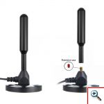 Ψηφιακή HDTV Κεραία Τηλεόρασης Υψηλής Απολαβής 3,5dBi με Μαγνητική Βάση - DVD Antenna Αναλογικό & Ψηφιακό Σήμα