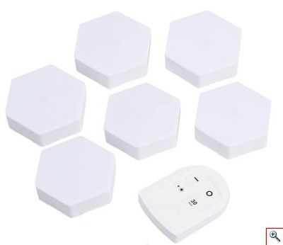 Εξαγωνικό Επιτοίχιο Φωτιστικό - Διακοσμητικό LED Αφής 6τμχ - Remote Tap Hexagonal Lamp 6500k