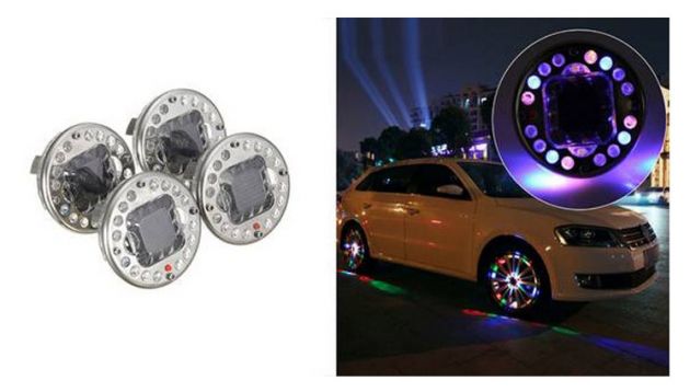 Ηλιακά Led Φωτιστικά για Ζάντες Αυτοκίνητου Σετ 4 Τεμαχίων
