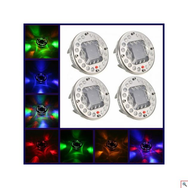 Ηλιακά Led Φωτιστικά για Ζάντες Αυτοκίνητου Σετ 4 Τεμαχίων