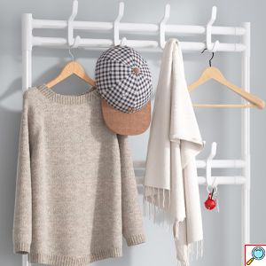 Μεταλλική Ραφιέρα Παπουτσοθήκη 5 Επιπέδων & Κρεμάστρα Εισόδου, Τουαλέτας Μπάνιου για Παλτά, Μπουφάν & Καπέλα Έπιπλο Εισόδου 170x60x29cm
