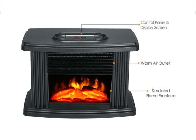 Νέα Μίνι Σόμπα Πρίζας - Ηλεκτρικό Τζάκι Υψηλής Απόδοσης 1000Watt Flame Heater