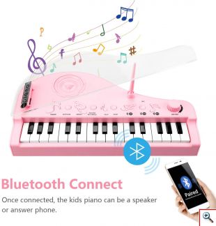 Μίνι Πολυλειτουργικό Παιδικό Bluetooth Πιάνο - Ηχείο & LED Φωτιστικό Αφής - Mini Bluetooth Audio Night Light Piano
