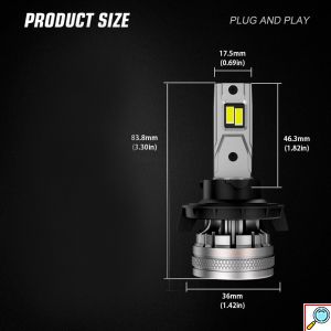 2x Novsight Λαμπτήρες LED Φώτα Πορείας Αυτοκινήτου 12/24V H13 120W (2x60W) 22000LM 6500K IP68 A500 N37