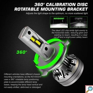 2x Novsight Λαμπτήρες LED Φώτα Πορείας Αυτοκινήτου 12/24V H4 120W (2x60W) 22000LM 6500K IP68 A500 N37