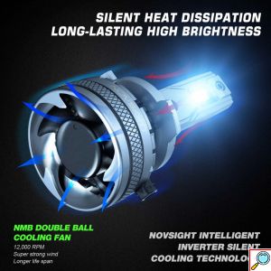 2x Novsight Λαμπτήρες LED Φώτα Πορείας Αυτοκινήτου 12/24V HB4 9006 120W (2x60W) 22000LM 6500K IP68 A500 N37