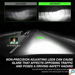 2x Novsight Λαμπτήρες LED Φώτα Πορείας Αυτοκινήτου 12/24V HB4 9006 120W (2x60W) 22000LM 6500K IP68 A500 N37