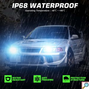 2x Novsight Λαμπτήρες LED Φώτα Πορείας Αυτοκινήτου 12/24V HB4 9006 120W (2x60W) 22000LM 6500K IP68 A500 N37