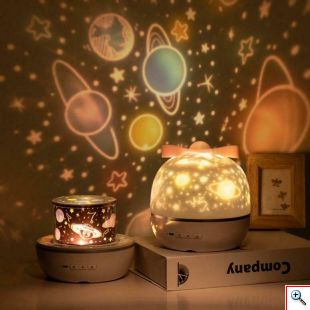 LED Παιδικό Νυχτερινό Φωτιστικό - Προτζέκτορας με 5 Slides - Night Light Projector 