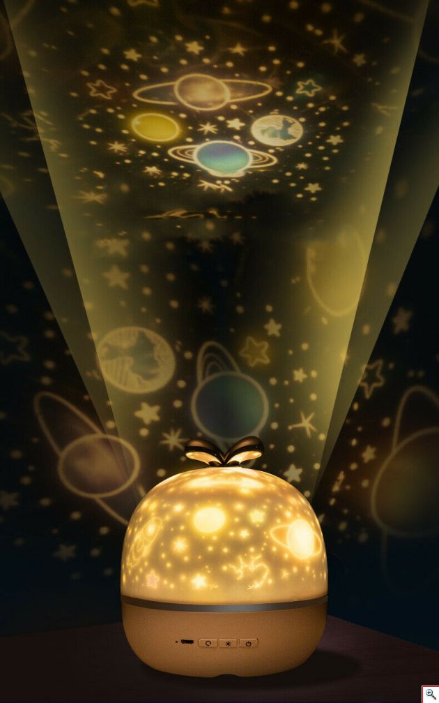 LED Παιδικό Νυχτερινό Φωτιστικό - Προτζέκτορας με 5 Slides - Night Light Projector 
