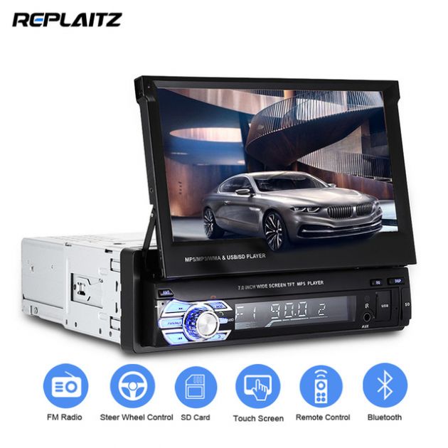 Ηχοσύστημα Multimedia Οθόνη Αφής Αυτοκινήτου 1 DIN 7inc Bluetooth Handsfree MP4/MP3/USB/SD/AUX/MIC/TV με Τηλεχειριστήριο & Θύρα για Κάμερα Οπισθοπορείας