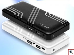 Power Bank 10000mAh - Μπαταρία για Κινητά, Κάμερες και Tablet 2 USB με Τριπλό Καλώδιο - Power Pro Ροζ