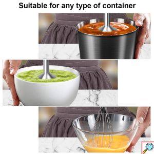 Raf Ραβδομπλέντερ με Ανοξείδωτη Ράβδο και 4 Λεπίδες Κοπής 600W Ασημί