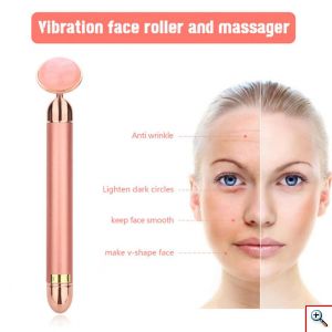 Συσκευή με Ορυκτό Χαλαζία & Δονήσεις για Μασάζ Προσώπου - Facial Massage Roller