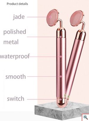 Συσκευή με Ορυκτό Χαλαζία & Δονήσεις για Μασάζ Προσώπου - Facial Massage Roller