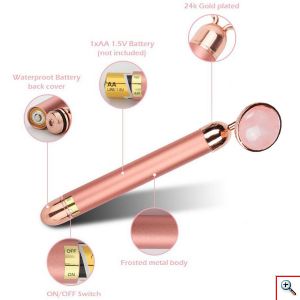 Συσκευή με Ορυκτό Χαλαζία & Δονήσεις για Μασάζ Προσώπου - Facial Massage Roller