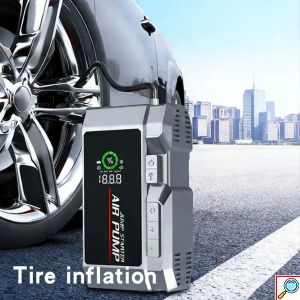 4 σε 1 Φορητός Εκκινητής Μπαταρίας 12V με Αεροσυμπιεστή, Power Bank 8000 mAh & Φακό LED