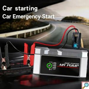4 σε 1 Φορητός Εκκινητής Μπαταρίας 12V με Αεροσυμπιεστή, Power Bank 8000 mAh & Φακό LED