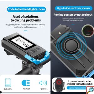 4 σε 1 Υπολογιστής Ποδηλάτου GPS με Ταχύμετρο, Φως & Ηχείο
