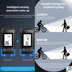 4 σε 1 Υπολογιστής Ποδηλάτου GPS με Ταχύμετρο, Φως & Ηχείο
