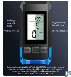 4 σε 1 Υπολογιστής Ποδηλάτου GPS με Ταχύμετρο, Φως & Ηχείο