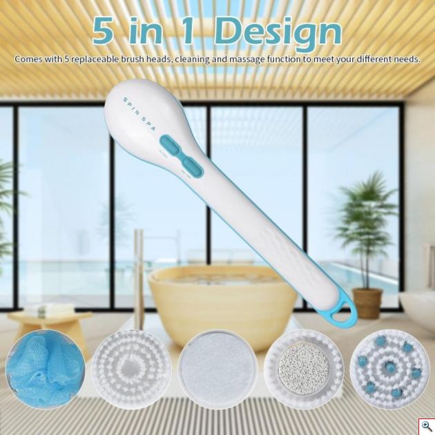 Περιστρεφόμενη Βούρτσα Σώματος 5 σε 1 με 5x Εξαρτήματα Spa