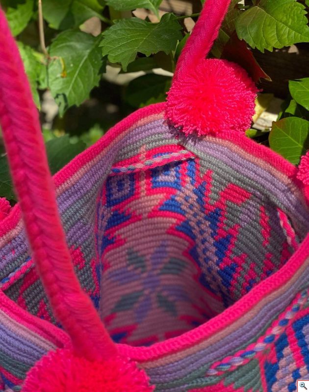 Μοναδική Χειροποίητη Κολομβιανή Boho Style Πλεκτή Τσάντα - Wayuu Mochila
