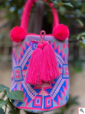 Μοναδική Χειροποίητη Κολομβιανή Boho Style Πλεκτή Τσάντα - Wayuu Mochila