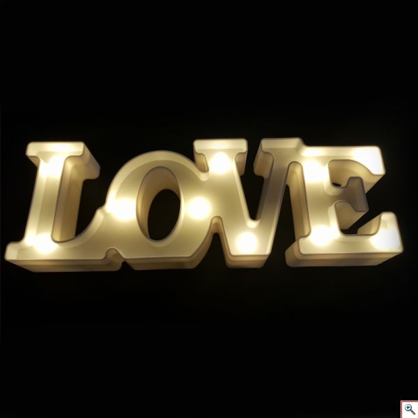 Διακοσμητικό Επιτραπέζιο Φωτιστικό LED Love Λευκό