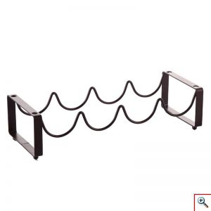 Μεταλλική Κάβα Κρασιών για 4 Μπουκάλια 44x17x10cm Καφέ - Bottle Holder 