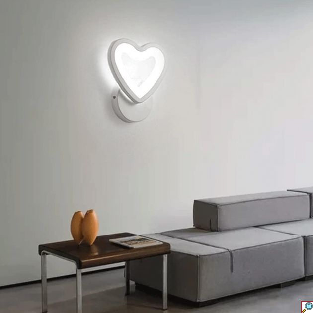 LED Φωτιστικό Τοίχου – Απλίκα 6W σε Ψυχρό Λευκό Φωτισμό και Σχήμα Καρδιά - Universo