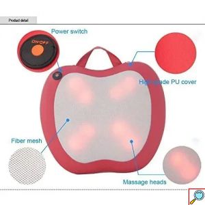 Ηλεκτρικό Μαξιλάρι Μασάζ Shiatsu με Υπέρυθρες Ακτίνες και Περιστρεφόμενες Κεφαλές για το Σπίτι και το Αυτοκίνητο - Car & Home Intelligent Massage Cushion Κόκκινο