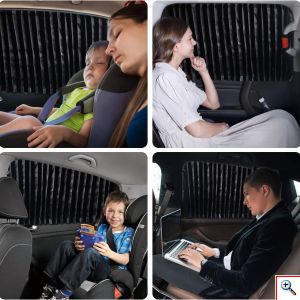 4x Πλευρικά Αντηλιακά Κουρτινάκια - Σκίαστρα Παραθύρων Αυτοκινήτου Μαγνητικά & Πολύ Ευέλικτα για Εύκολη Εγκατάσταση